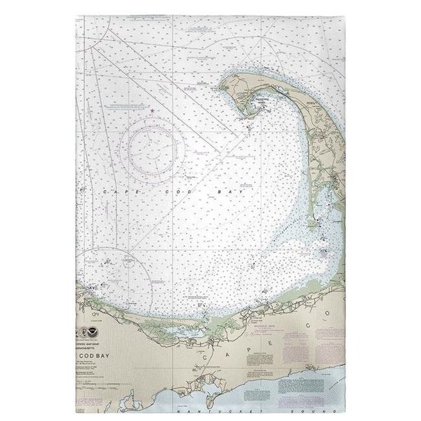Betsy Drake Betsy Drake GT13246 Cape Cod Bay; MA Nautical Map Guest Towel GT13246